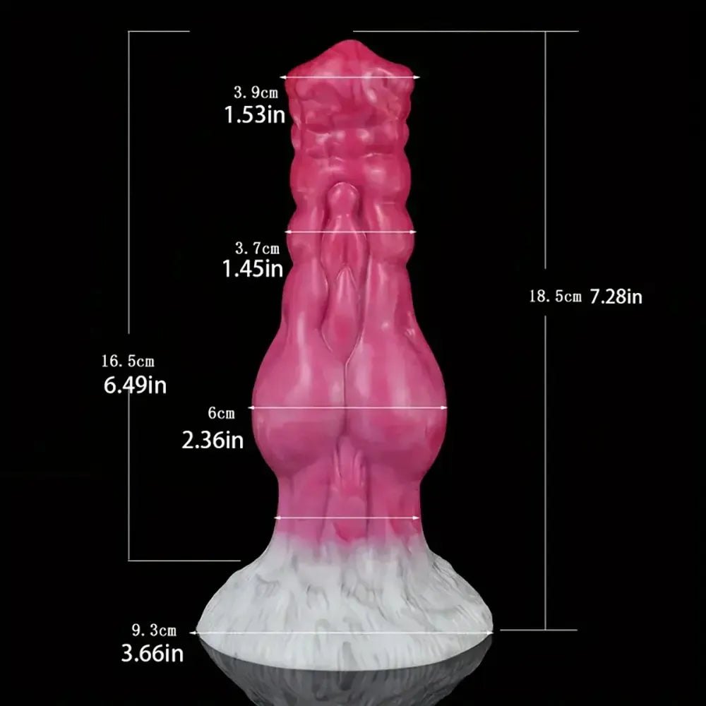 Ridged Dog Knot Dildo 7.28in - Knotted Animal Dildo