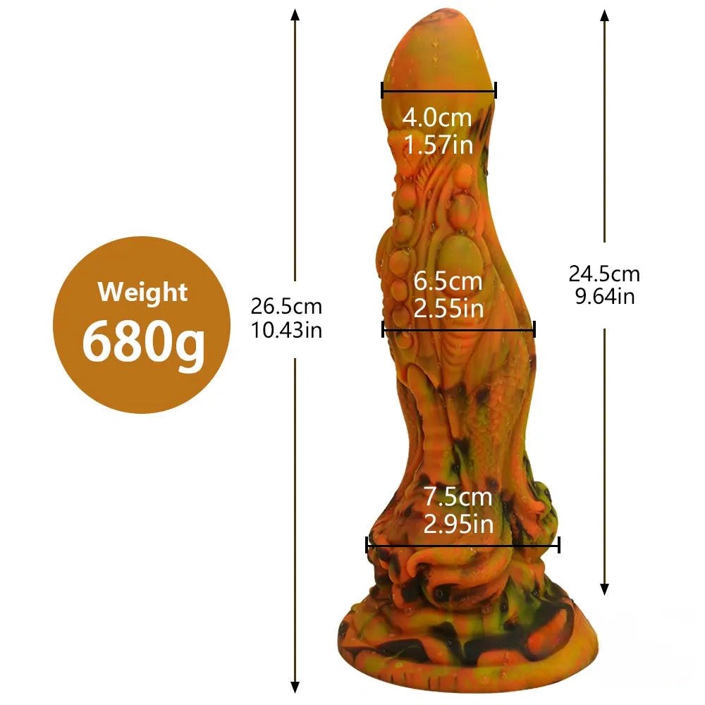 Ridged Dragon Fantasy Silicone Dildo - Dragon Dildo