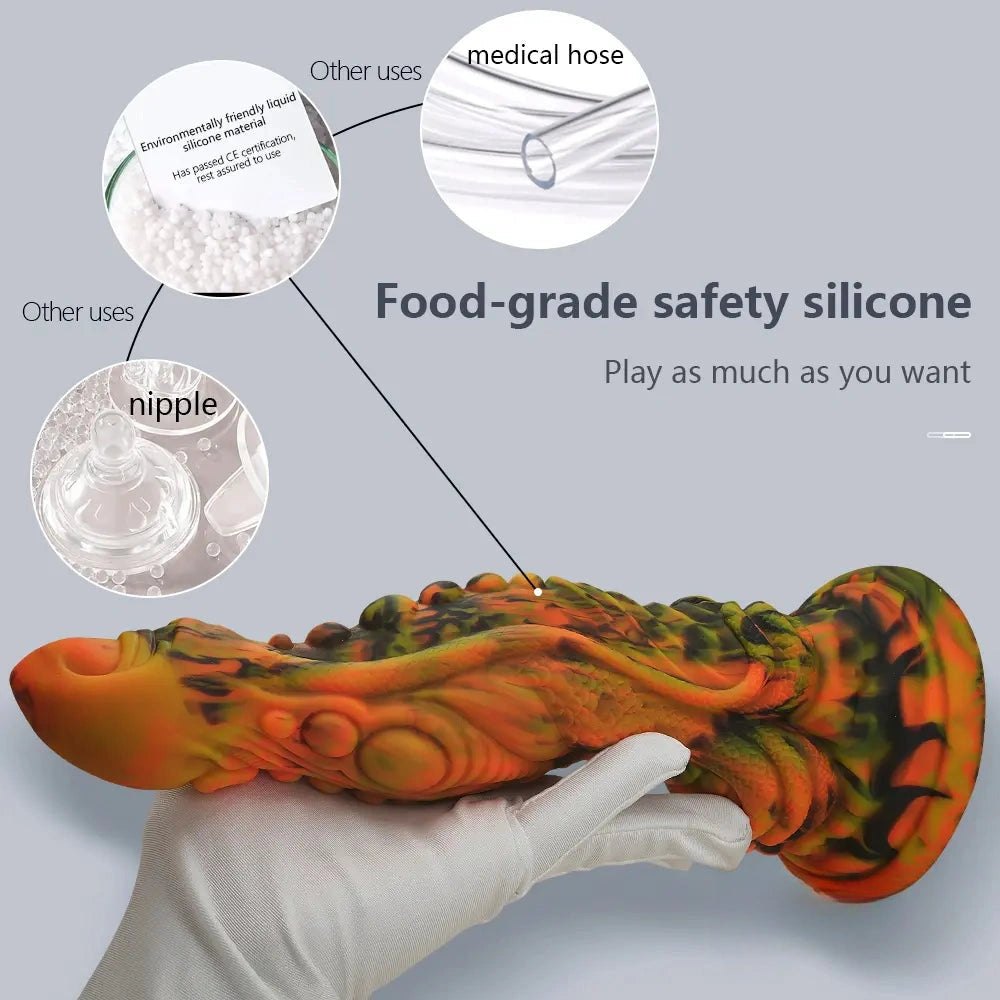 Ridged Dragon Fantasy Silicone Dildo - Dragon Dildo