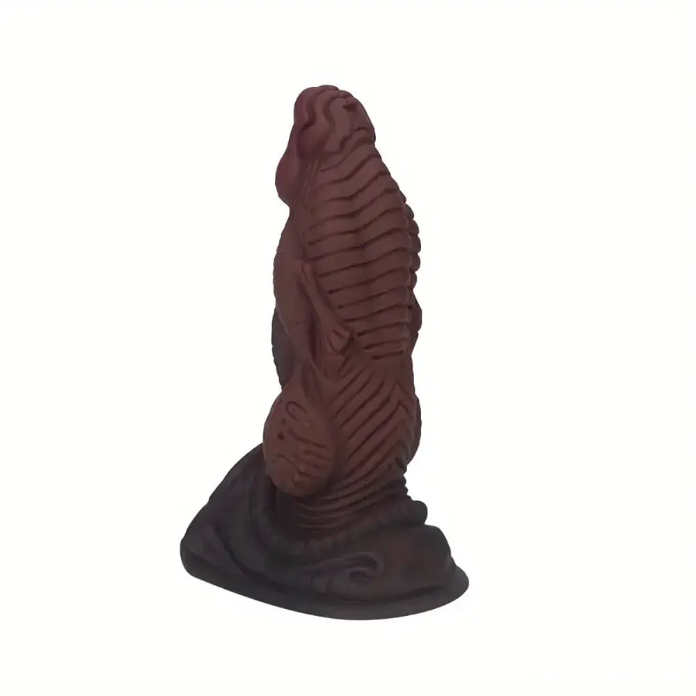 Ridged Fantasy Knot Dildo 6.77 in - Ebony Monster Dildo