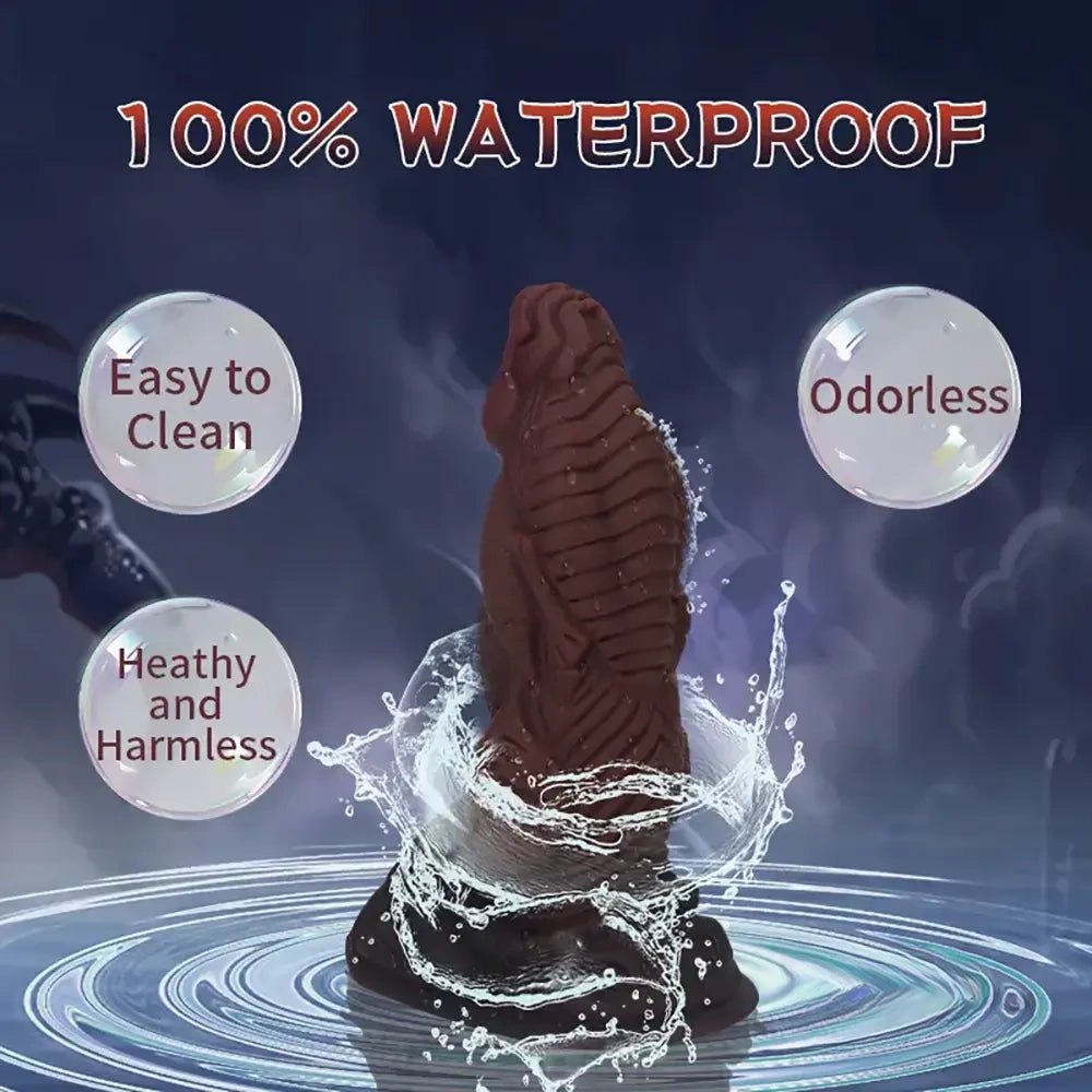 Ridged Fantasy Knot Dildo 6.77 in - Ebony Monster Dildo