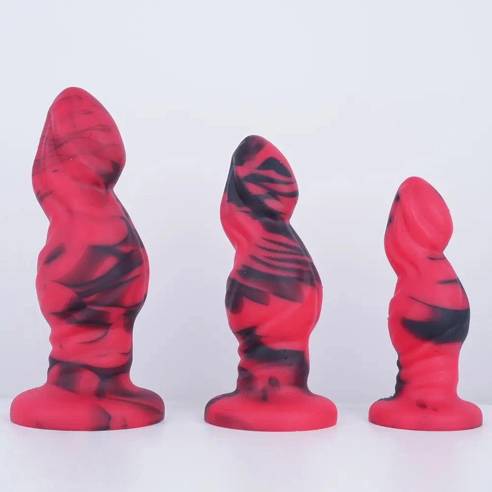 Ridged Fantasy Couples Dildo - Mixed Fantasy Suction Dildo