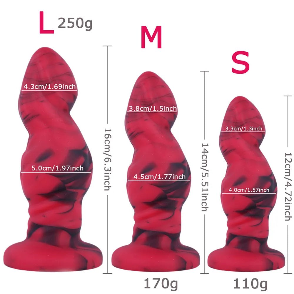 Ridged Fantasy Couples Dildo - Mixed Fantasy Suction Dildo