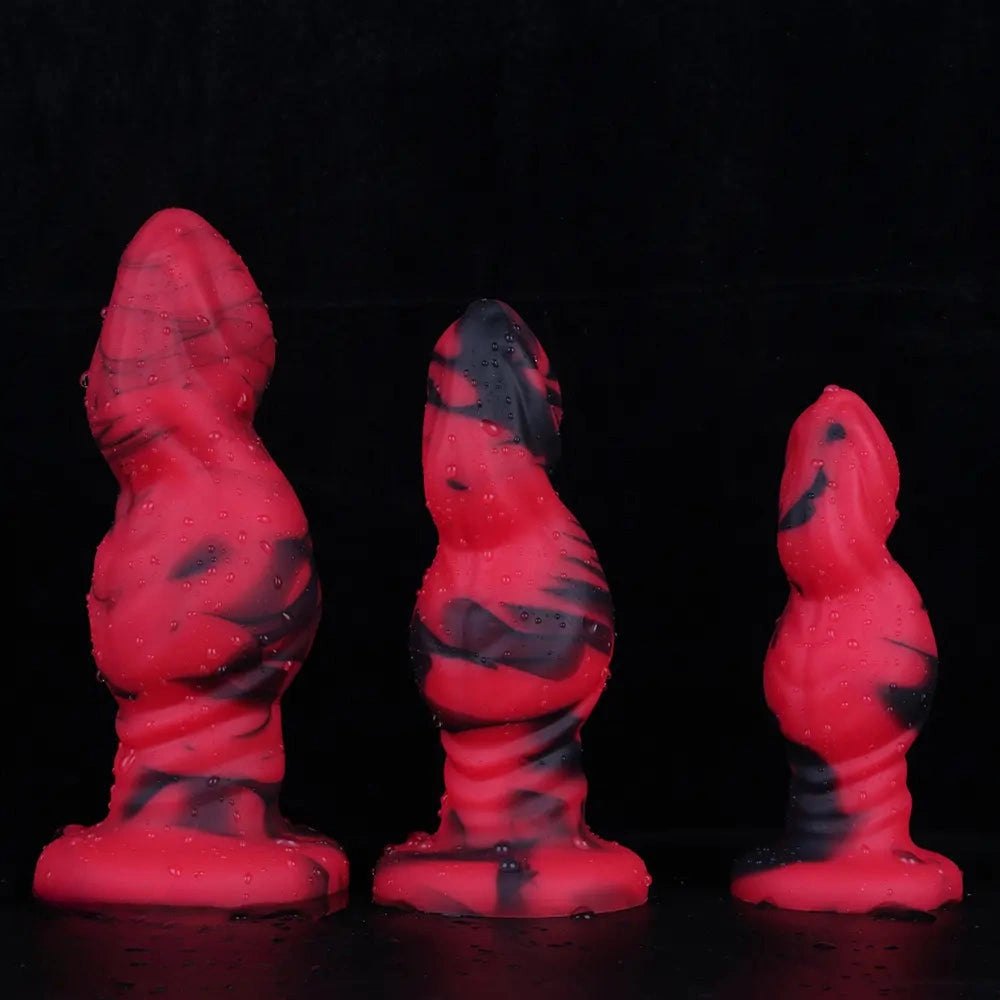 Ridged Fantasy Couples Dildo - Mixed Fantasy Suction Dildo