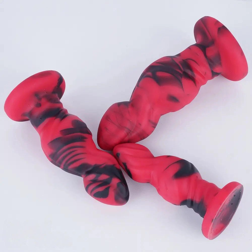 Ridged Fantasy Couples Dildo - Mixed Fantasy Suction Dildo