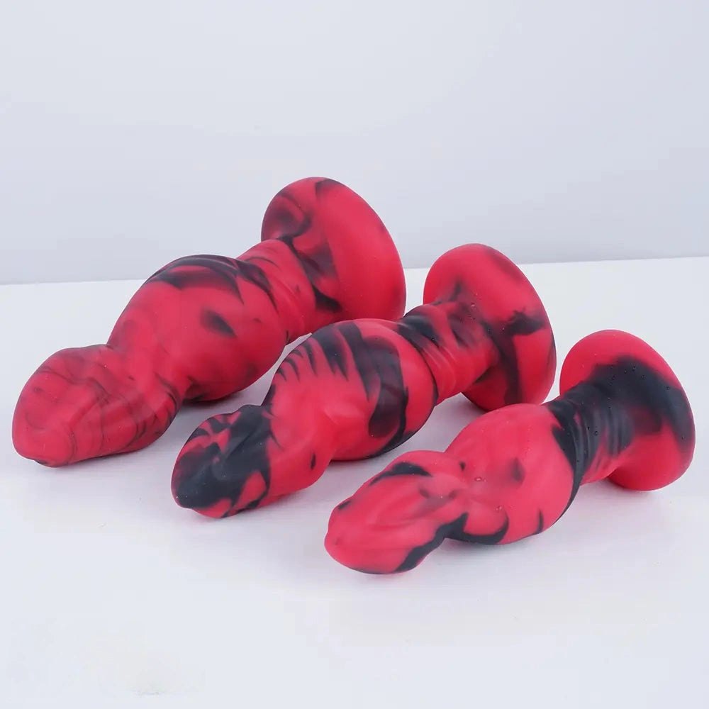 Ridged Fantasy Couples Dildo - Mixed Fantasy Suction Dildo