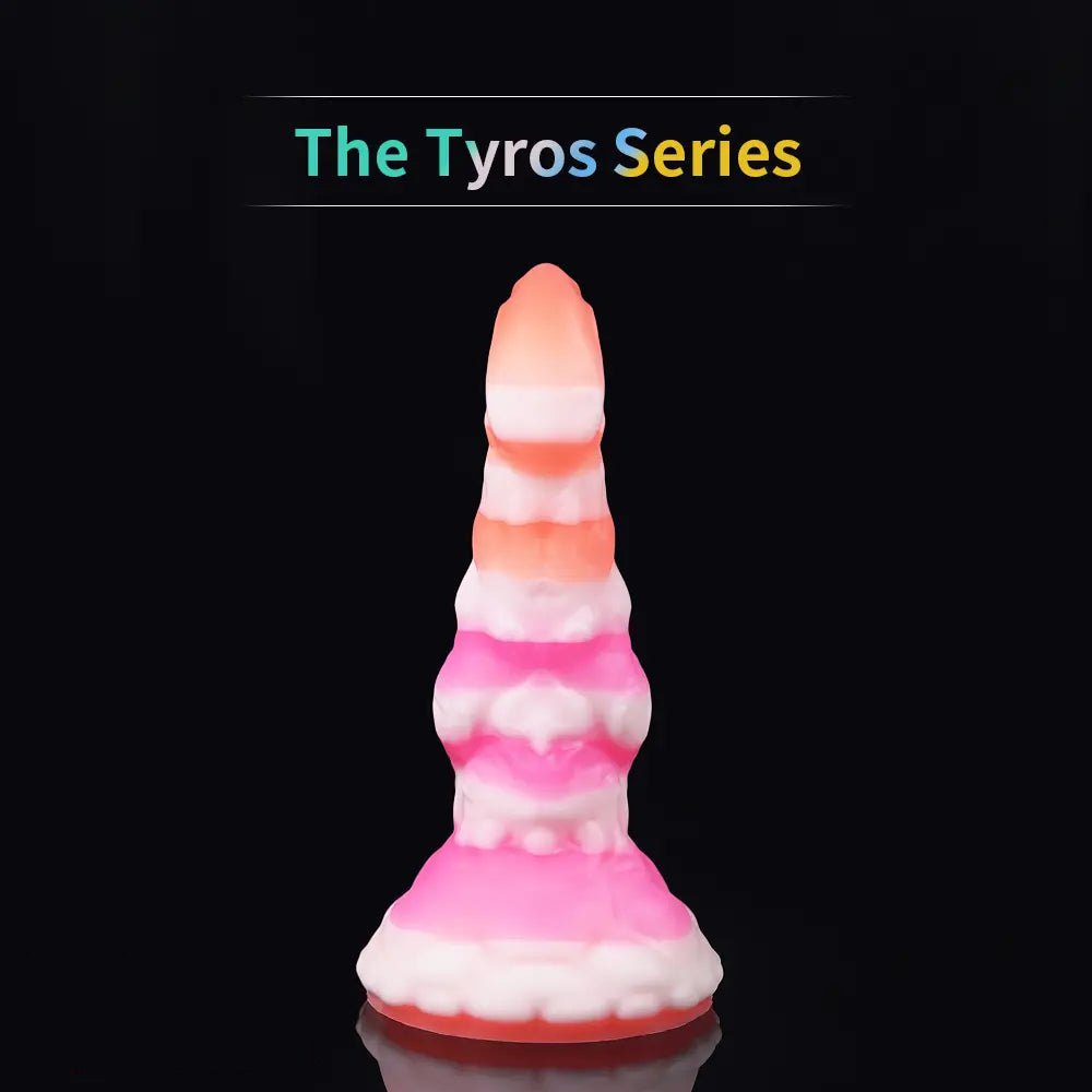 Ridged Fantasy Dildo, Suction Base - Textured Silicone Toy