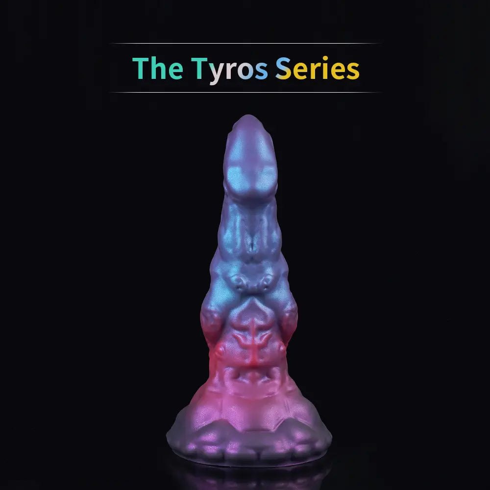 Ridged Fantasy Dildo, Suction Base - Textured Silicone Toy