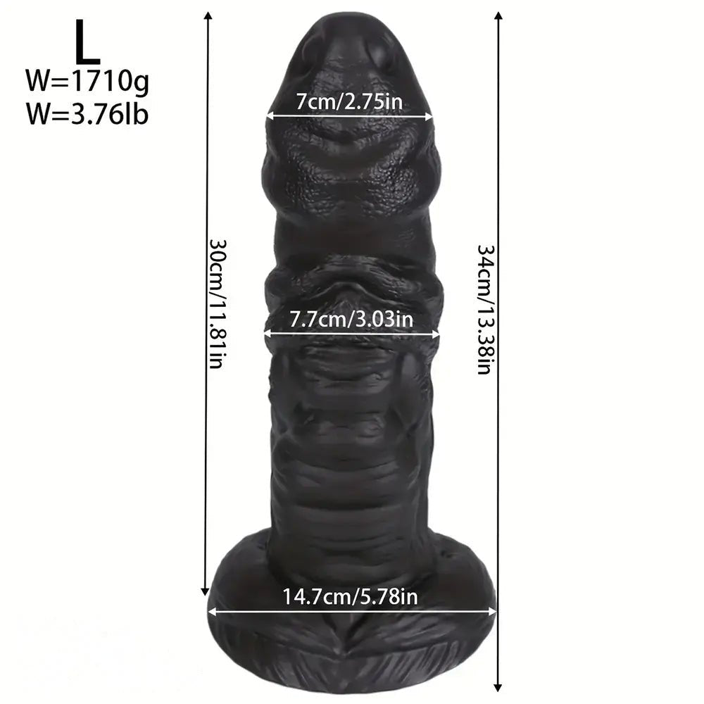 Ridged Fantasy PVC Dildo - Large Textured Fantasy Dildo