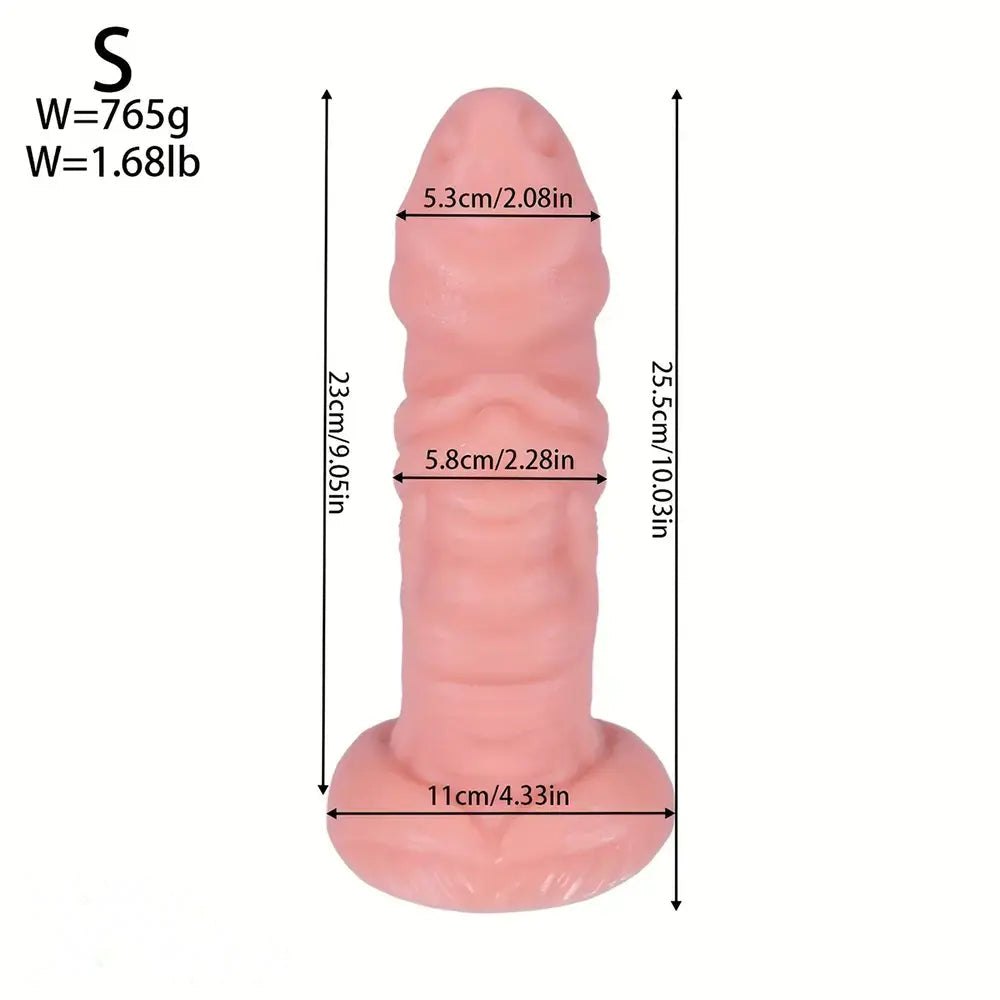 Ridged Fantasy PVC Dildo - Large Textured Fantasy Dildo