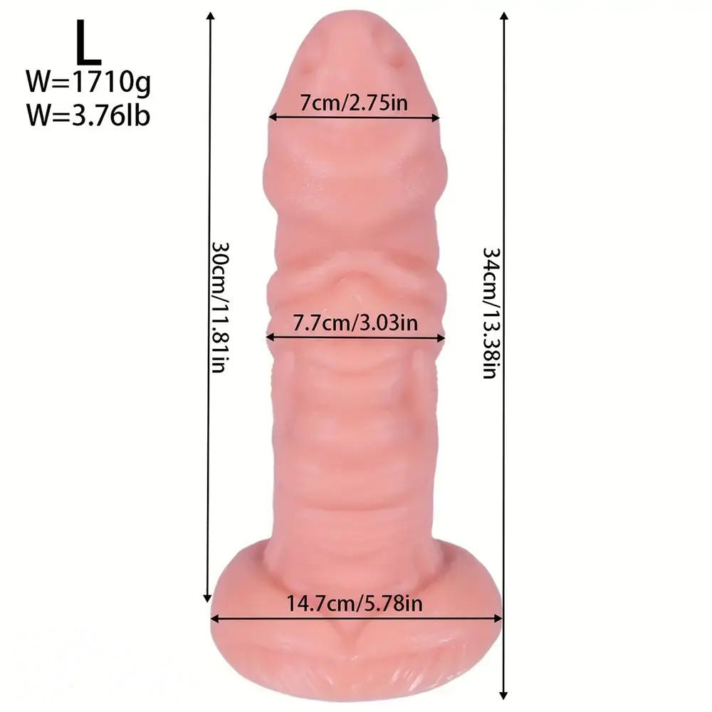Ridged Fantasy PVC Dildo - Large Textured Fantasy Dildo
