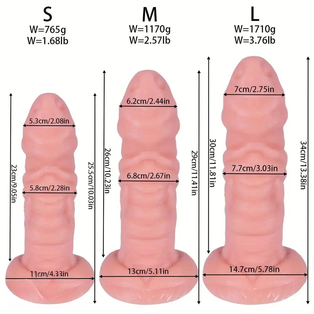 Ridged Fantasy PVC Dildo - Large Textured Fantasy Dildo