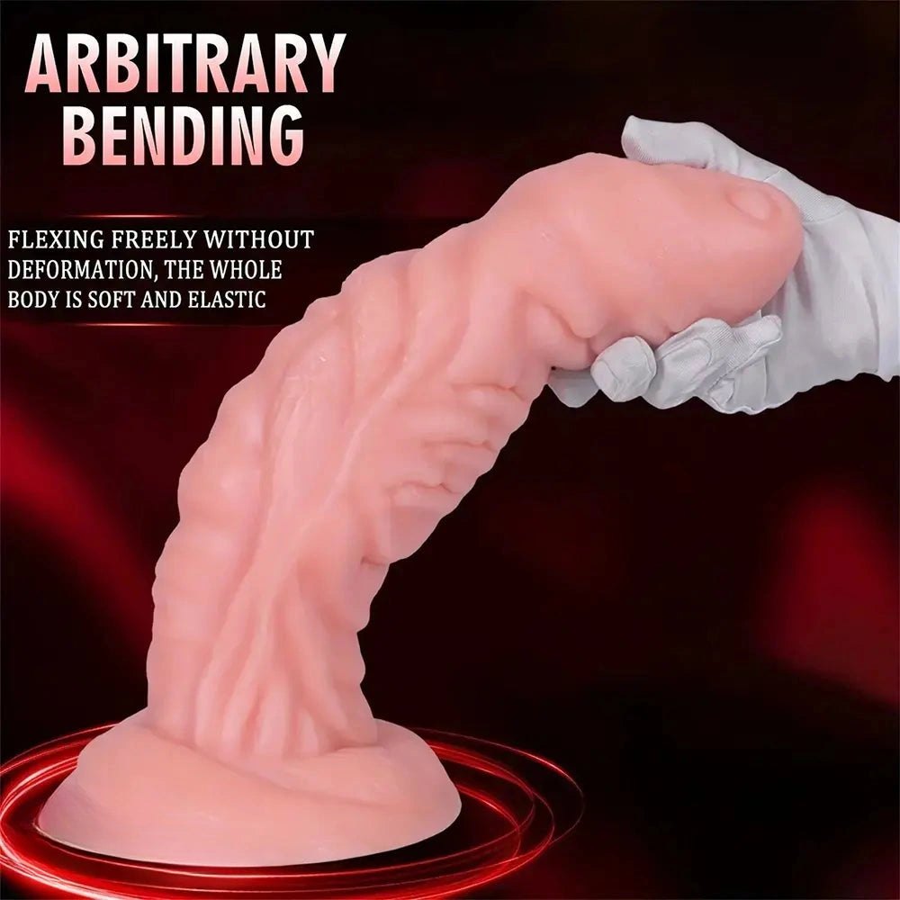 Ridged Fantasy PVC Dildo - Large Textured Fantasy Dildo