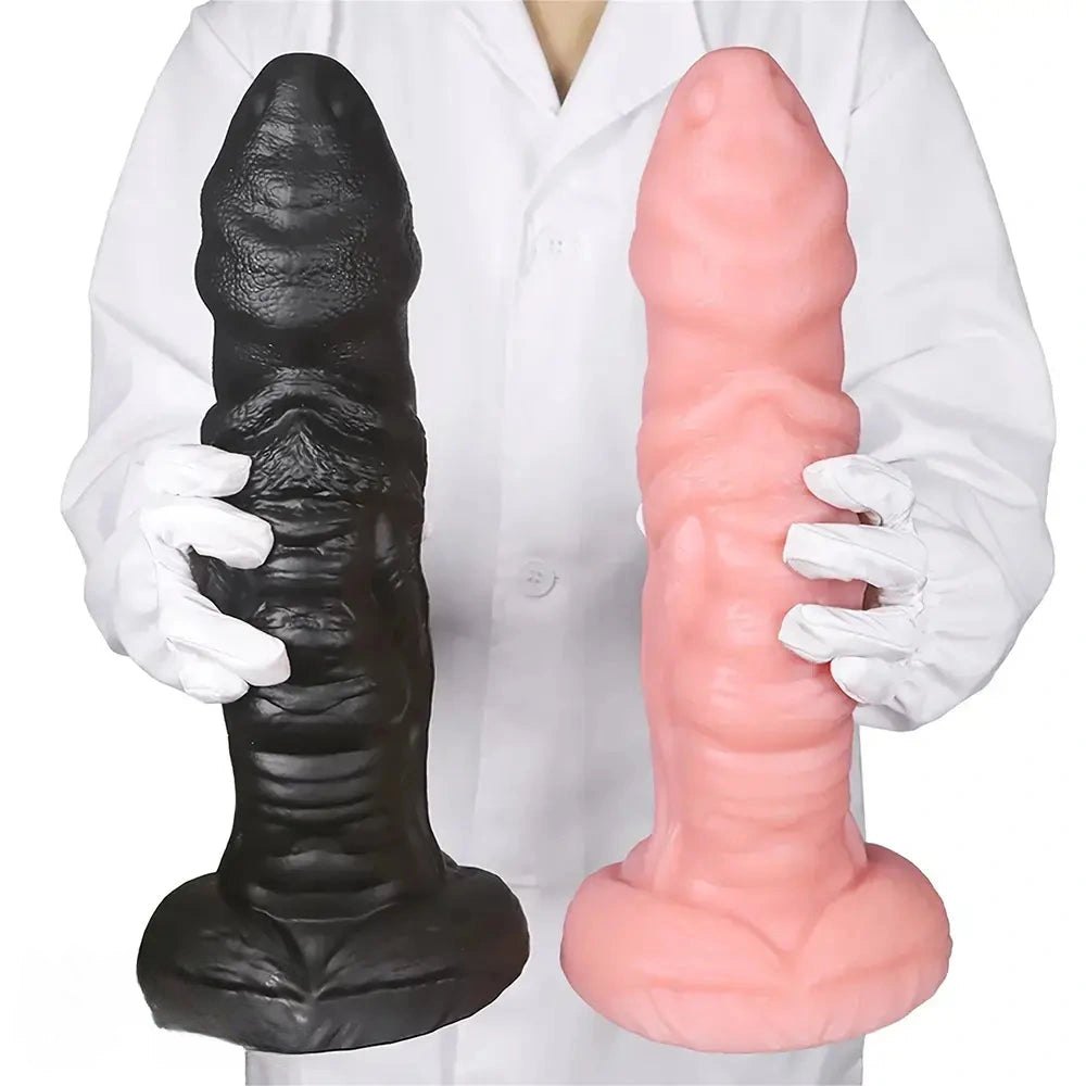 Ridged Fantasy PVC Dildo - Large Textured Fantasy Dildo