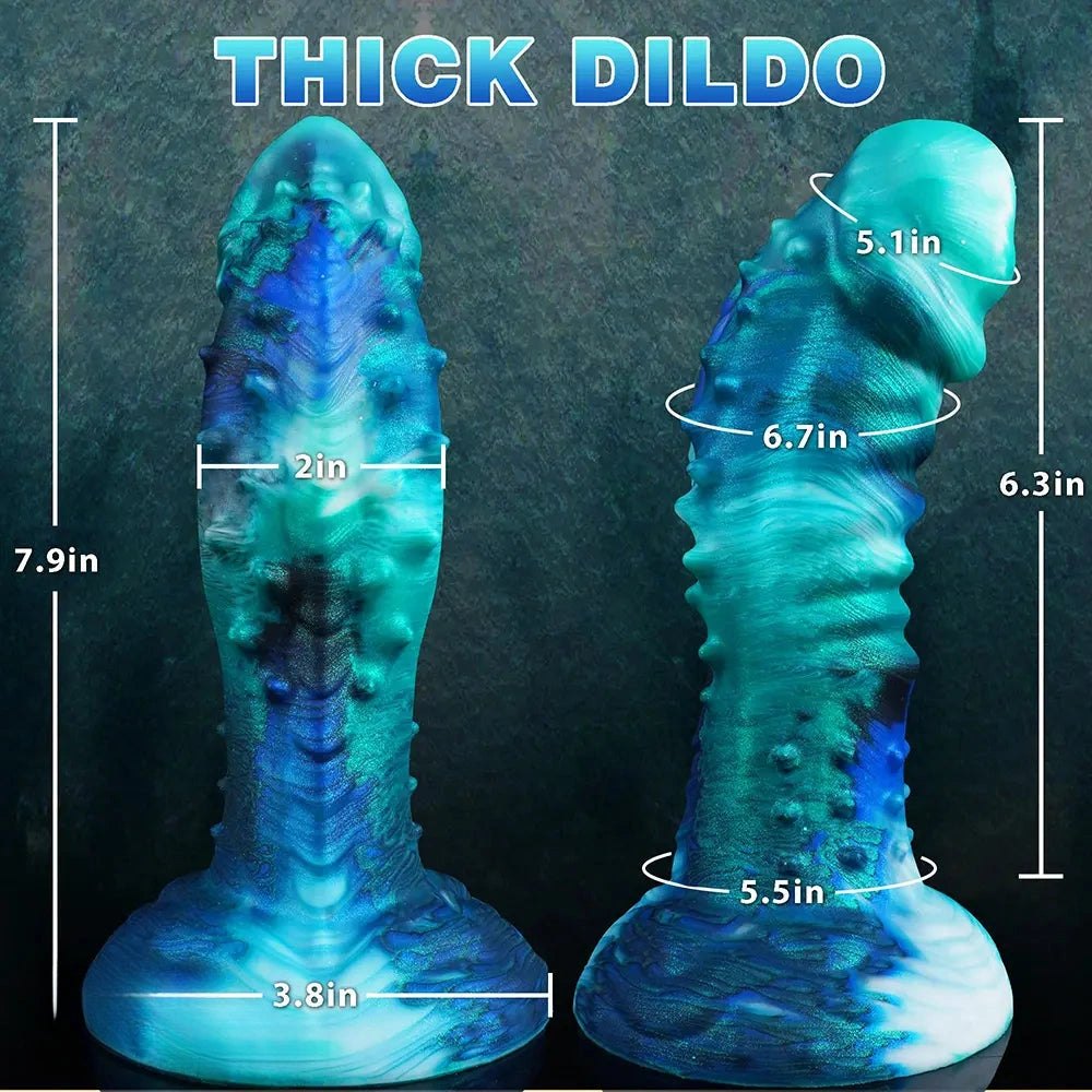 Ridged Fantasy Dildo 7.9 In - Silicone Monster Dildo