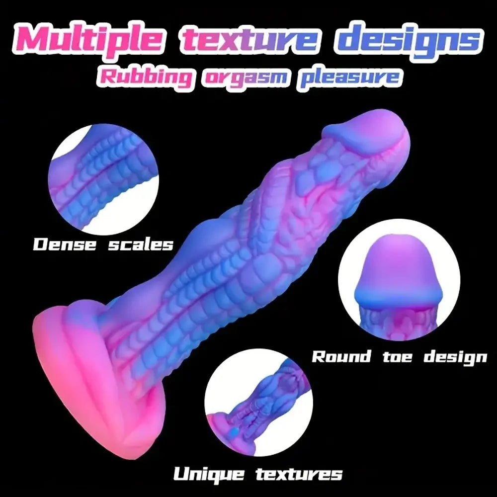 Ridged Fantasy Suction Dildo - Silicone Fantasy Dildo