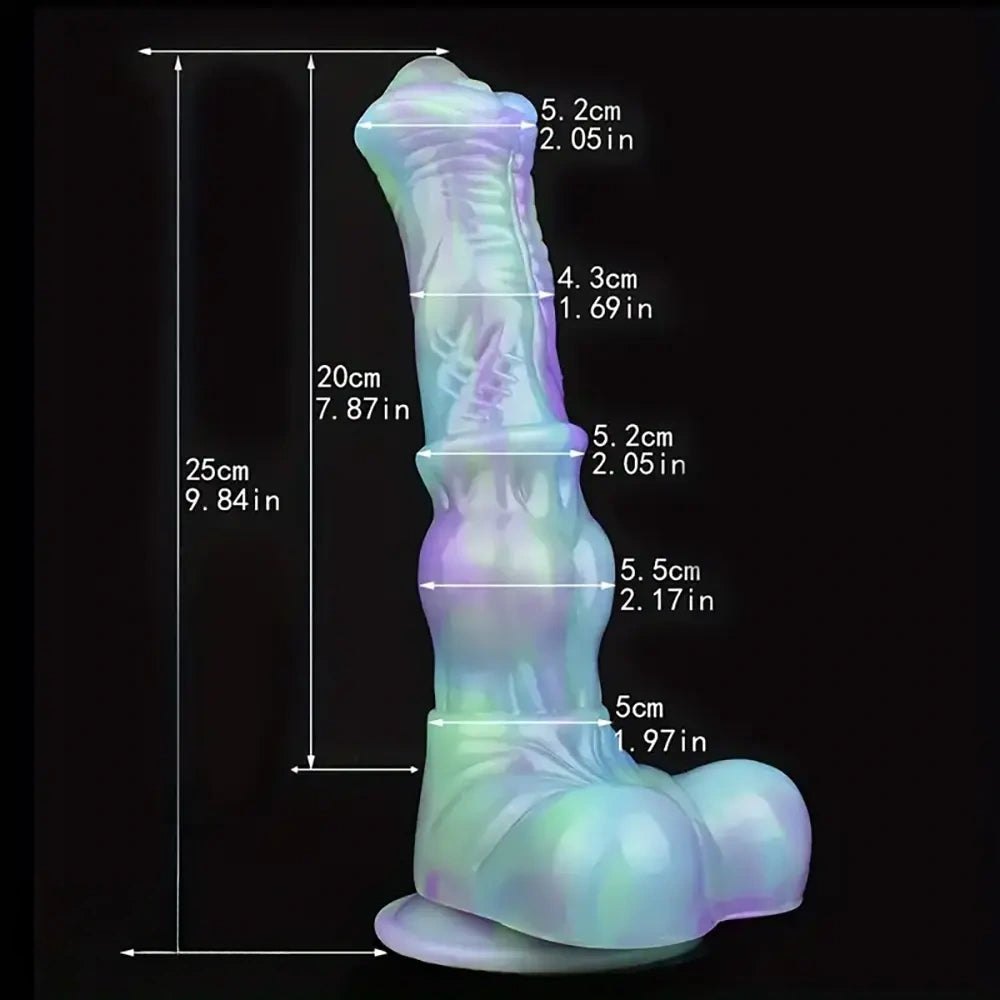 Ridged Horse Fantasy Dildo 9.8in - Silicone Horse Animal Dildo