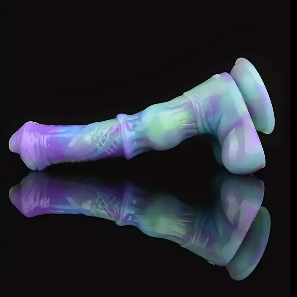 Ridged Horse Fantasy Dildo 9.8in - Silicone Horse Animal Dildo