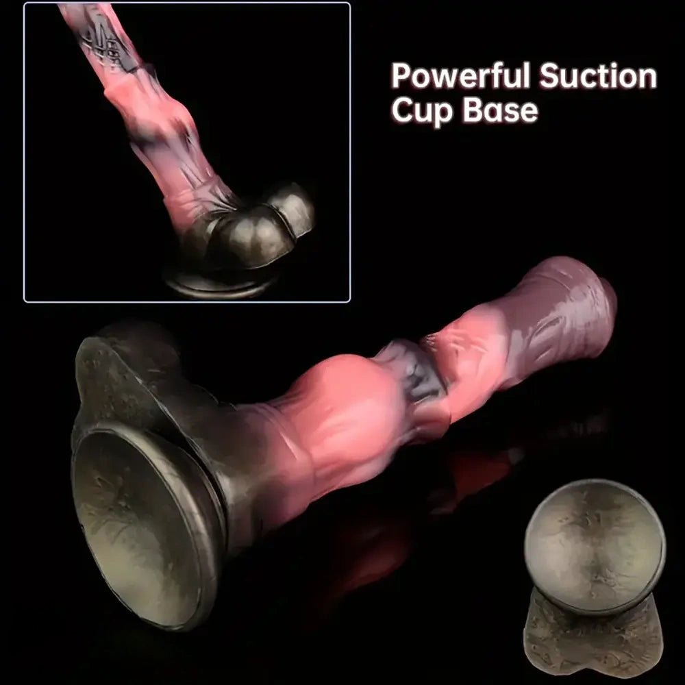 Ridged Horse Fantasy Dildo 9.8in - Silicone Horse Animal Dildo