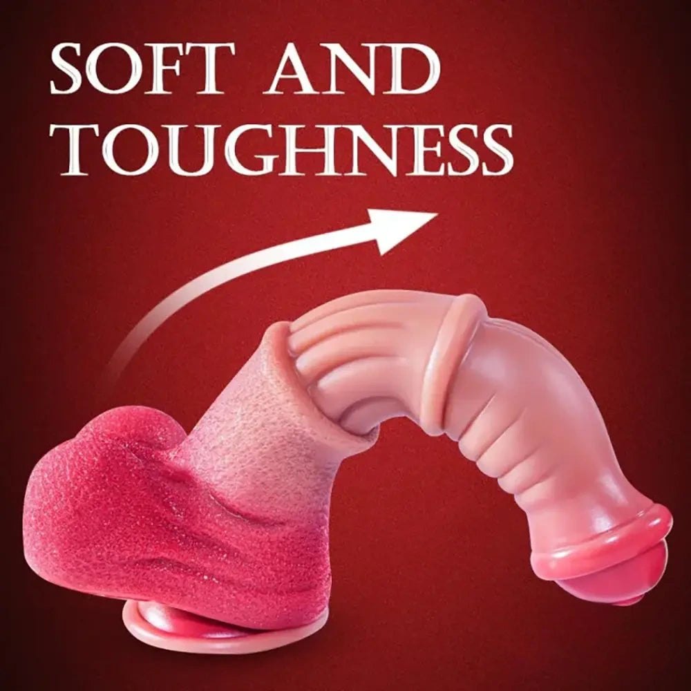 Ridged Horse-Style Silicone Dildo - Big Suction Cup Animal Toy