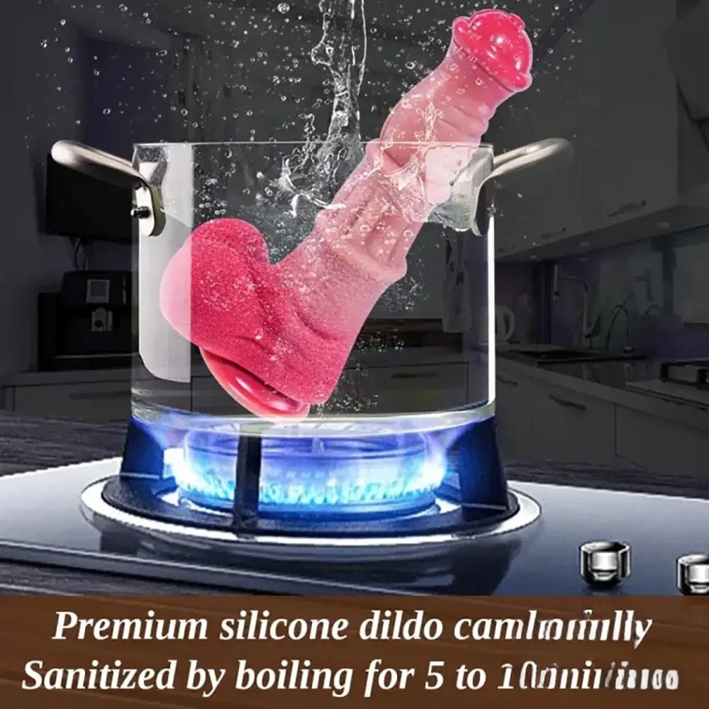 Ridged Horse-Style Silicone Dildo - Big Suction Cup Animal Toy