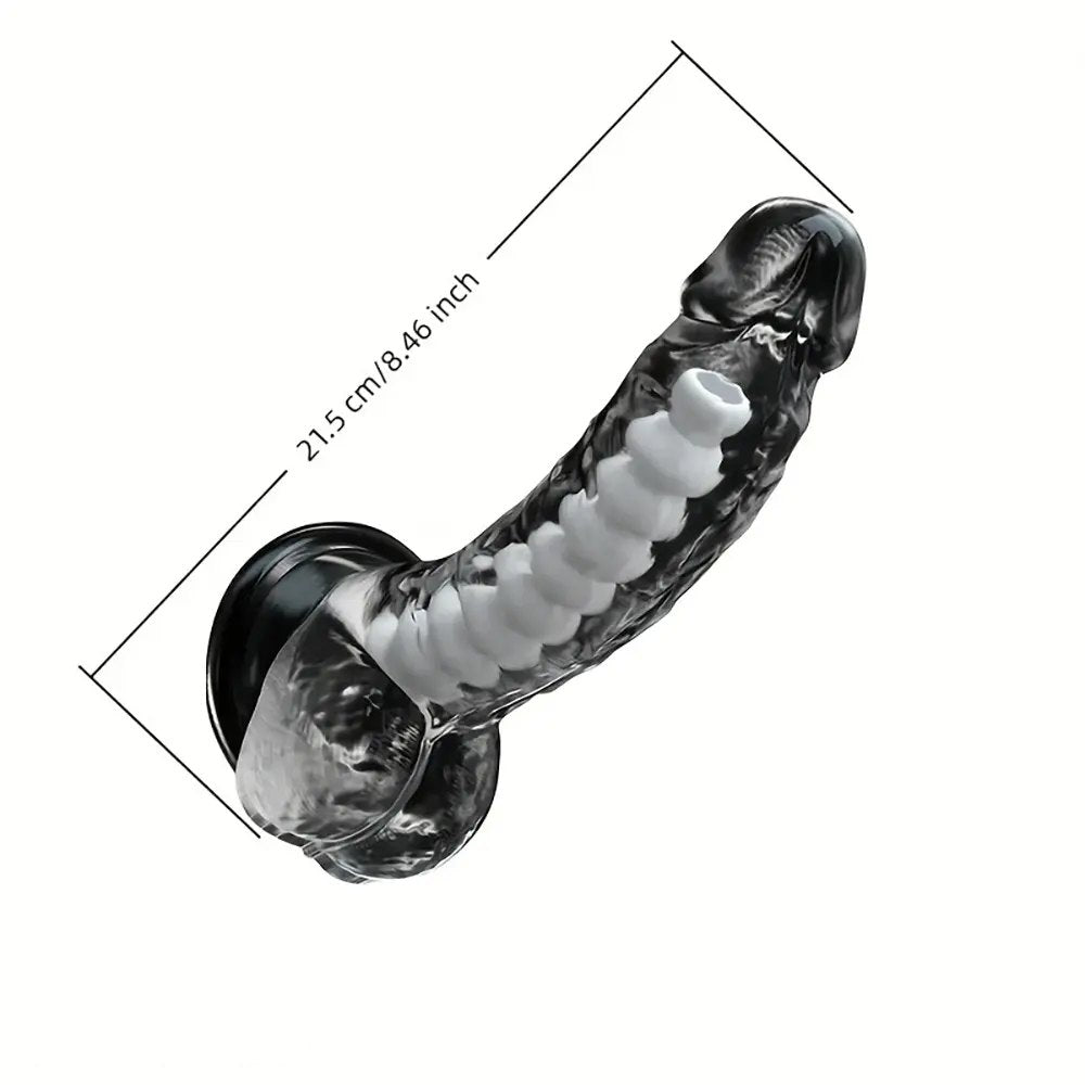 Ridged Keel Fantasy Dildo 8.46in - TPE Fantasy Dildo