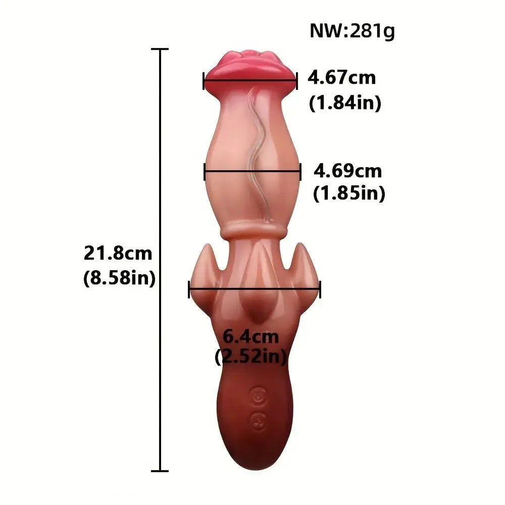 Ridged Knot Fantasy Dildo 8.58in - Fantasy Silicone Dildo