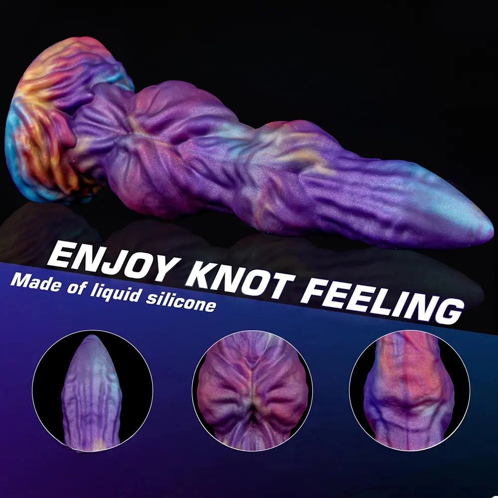 Ridged Knotted Silicone Dildo - Knotted Animal Dildo Toy