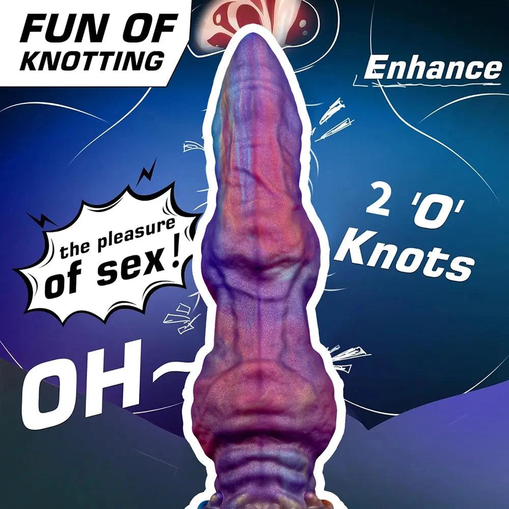 Ridged Knotted Silicone Dildo - Knotted Animal Dildo Toy
