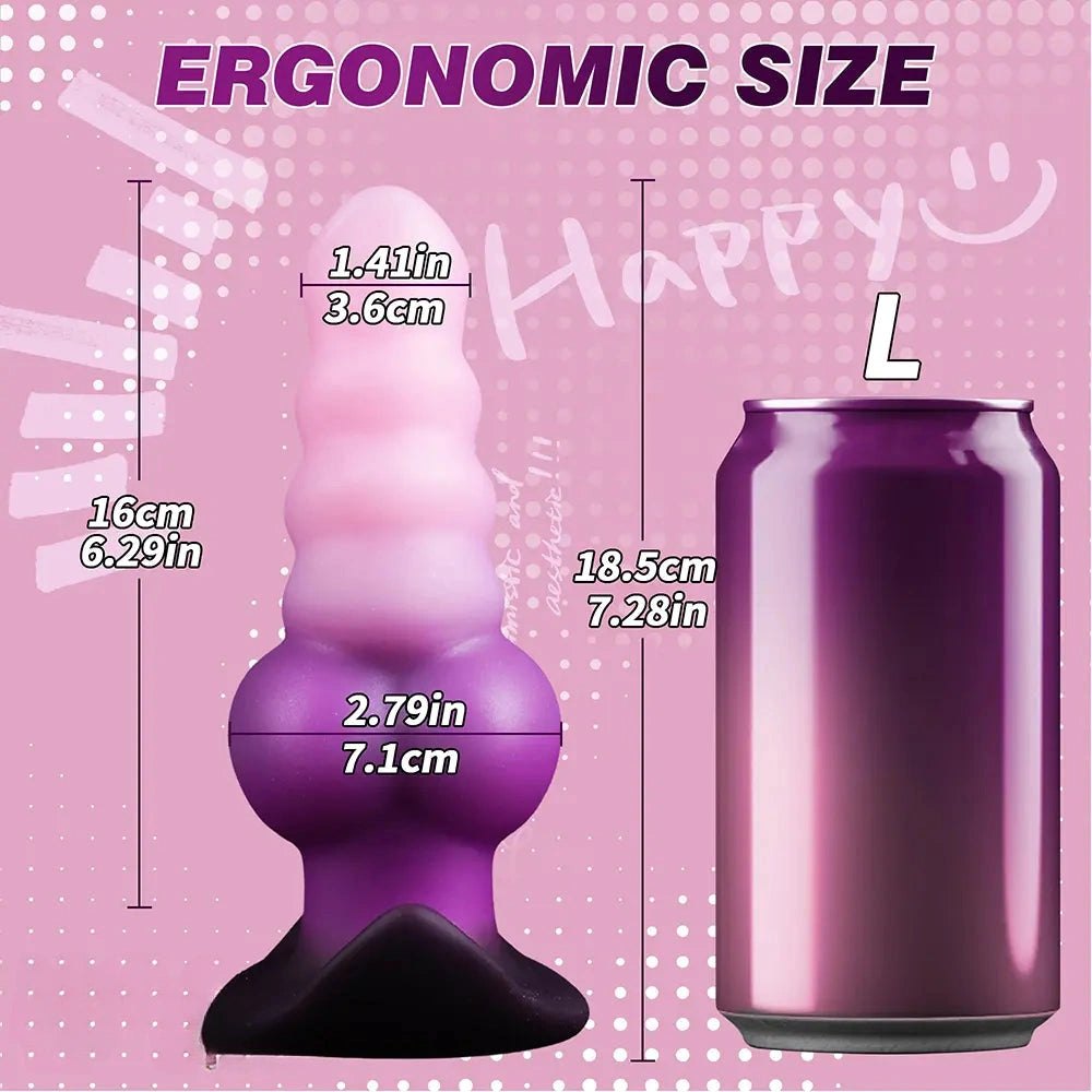 Ridged Fantasy Dildo S/M/L - Ombre Silicone Sex Toy