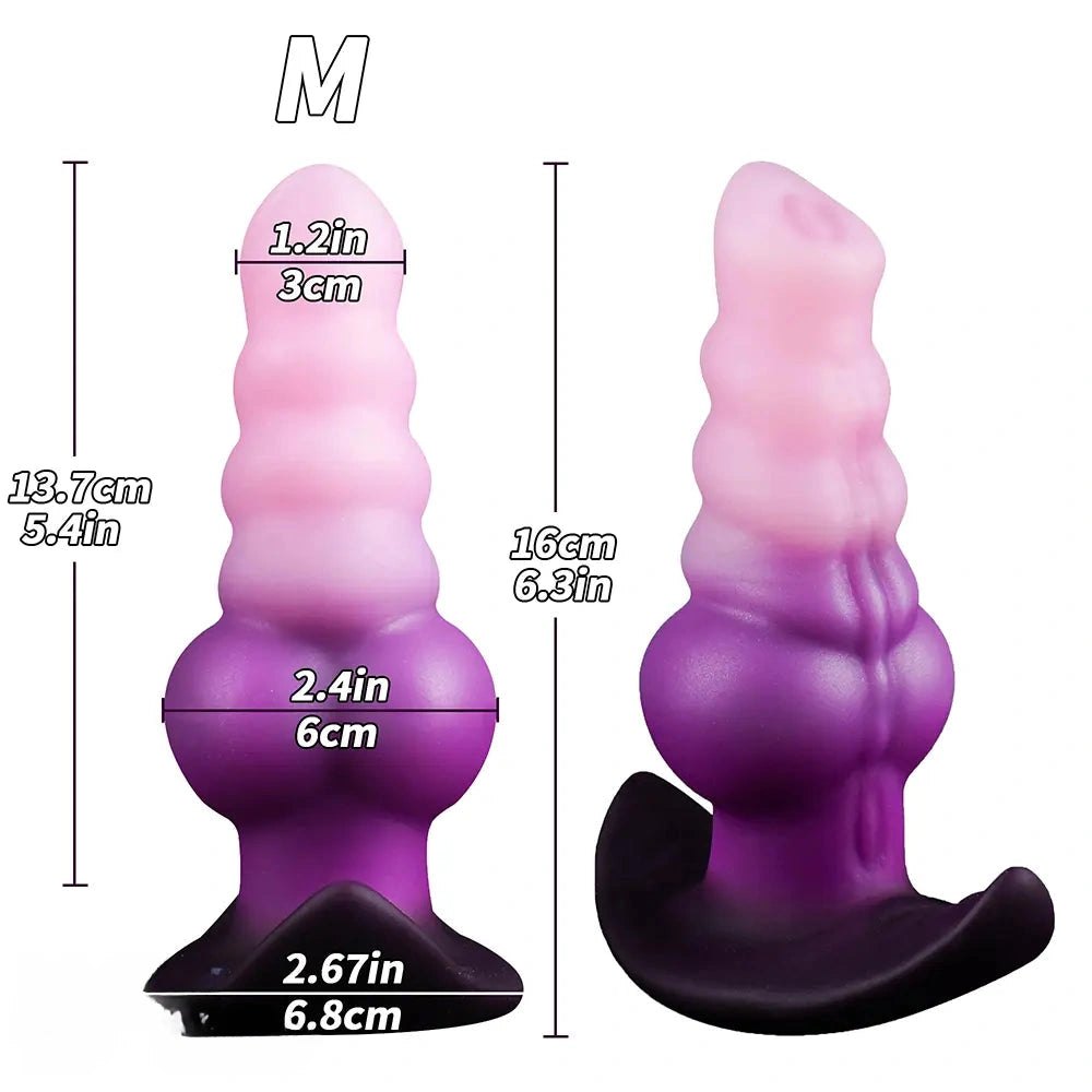 Ridged Fantasy Dildo S/M/L - Ombre Silicone Sex Toy