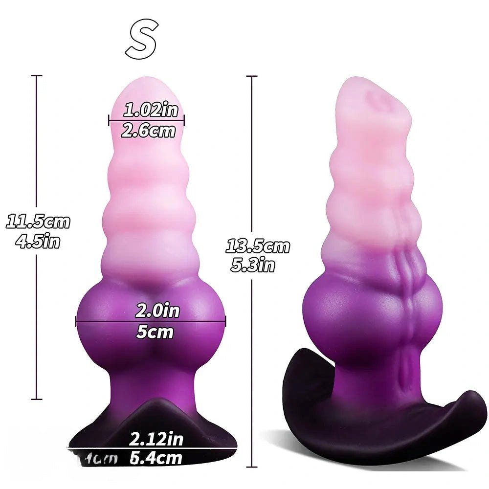 Ridged Fantasy Dildo S/M/L - Ombre Silicone Sex Toy