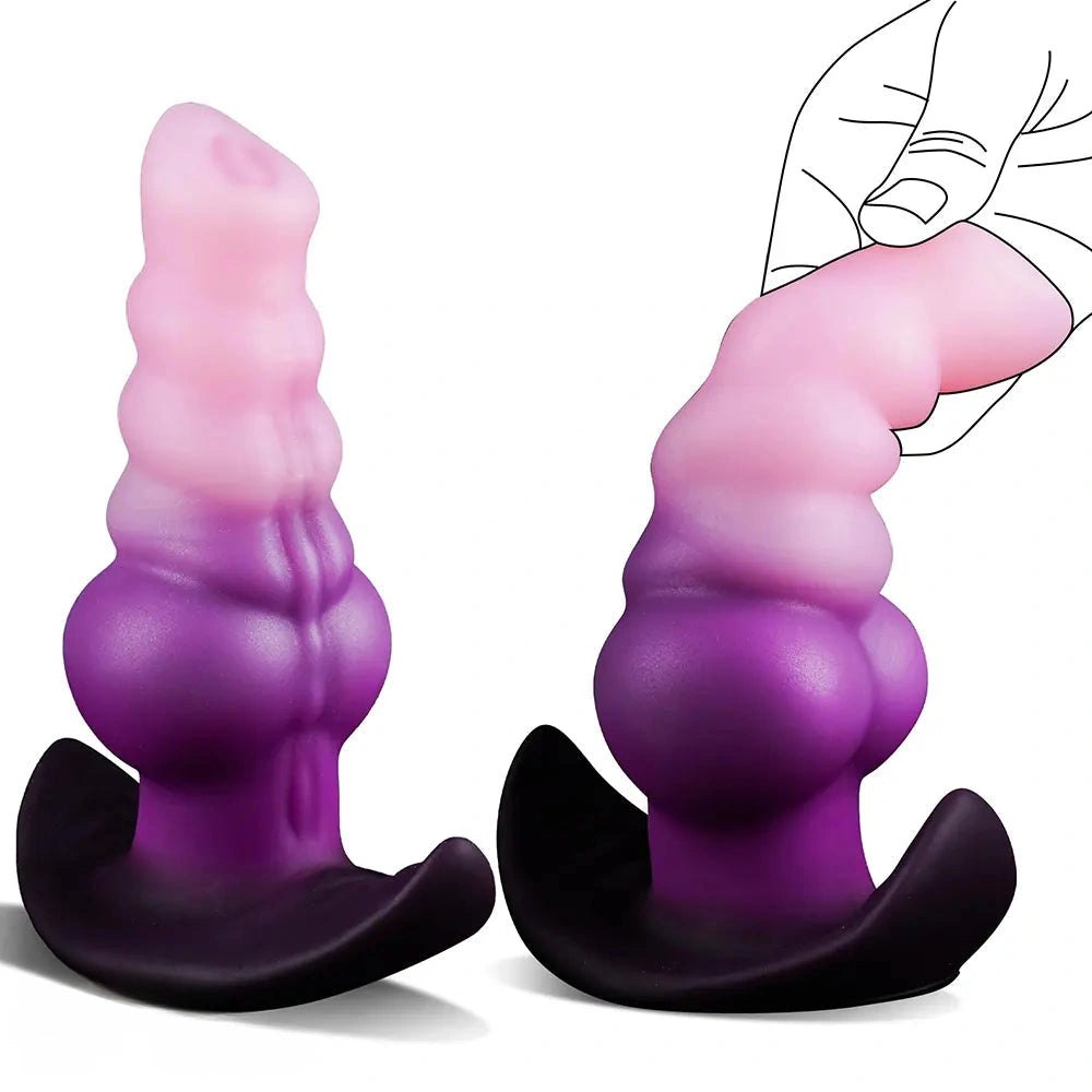 Ridged Fantasy Dildo S/M/L - Ombre Silicone Sex Toy