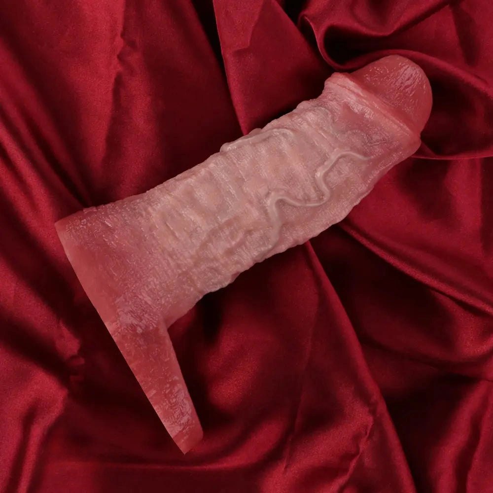Ridged Penis Sleeve With Ring - Silicone Dildo Sleeve