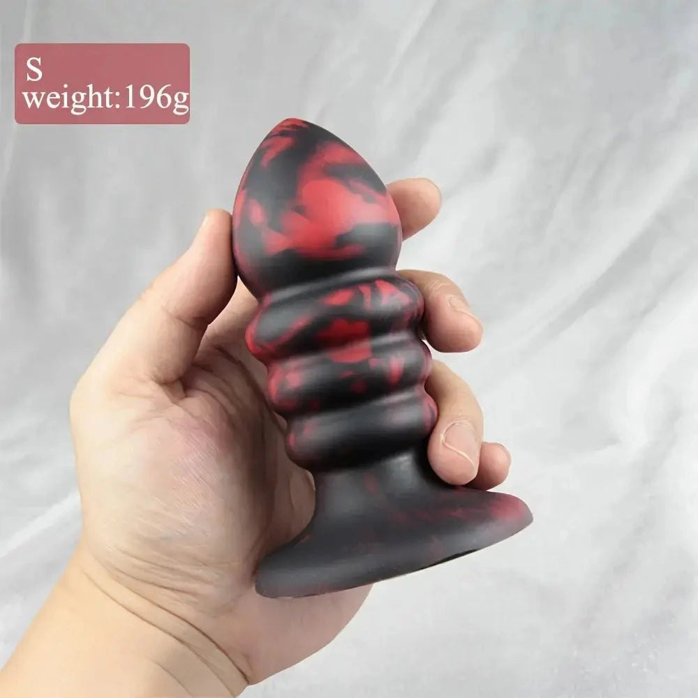 Ridged Silicone Anal Plug Set - Butt Plug, 3 Sizes