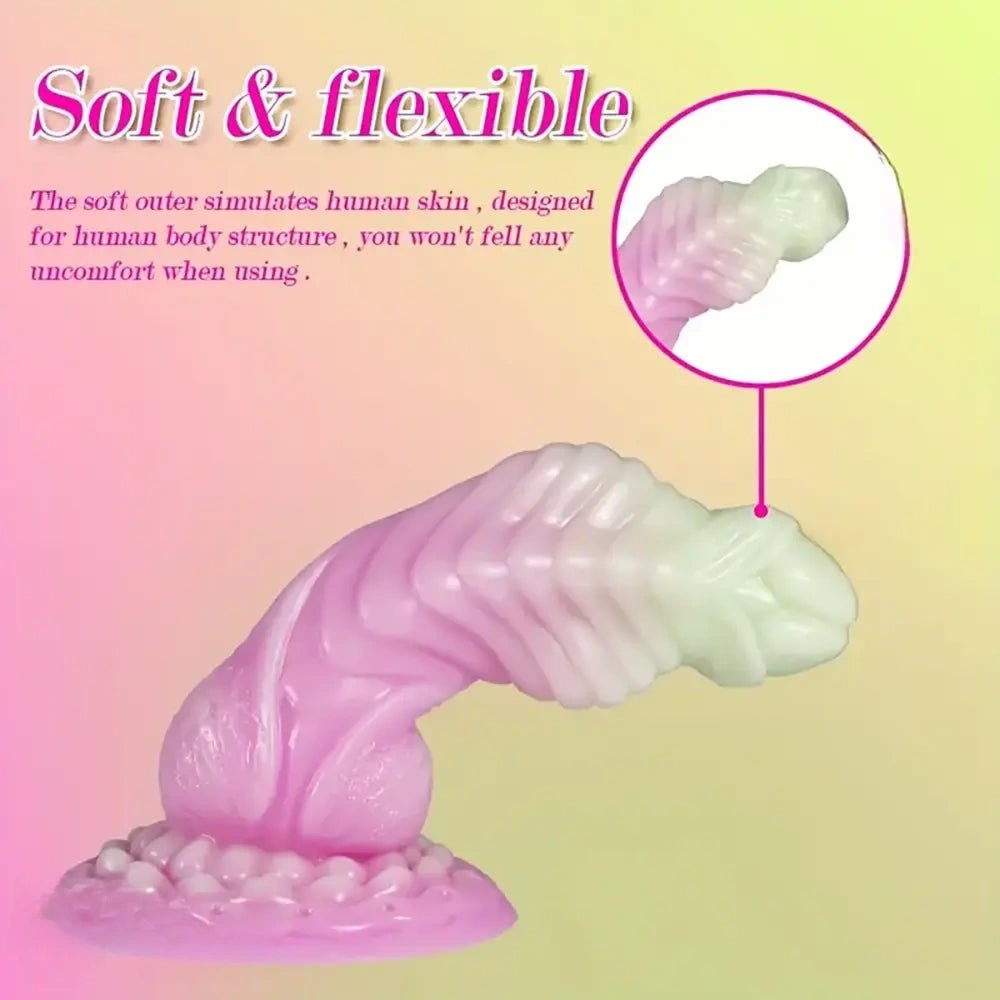 Ridged Snake Dildo with Suction Cup - Silicone Animal Dildo
