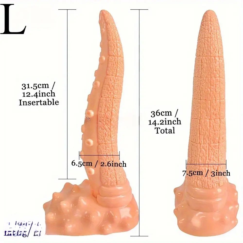 Ridged Tentacle Fantasy Dildo - PVC Monster Tentacle Toy