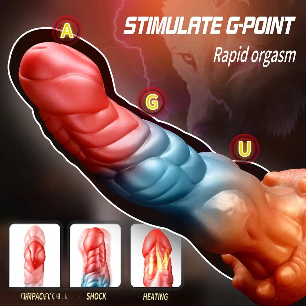 9.84in Ringed Fantasy Monster Dildo - Fantasy Dildo