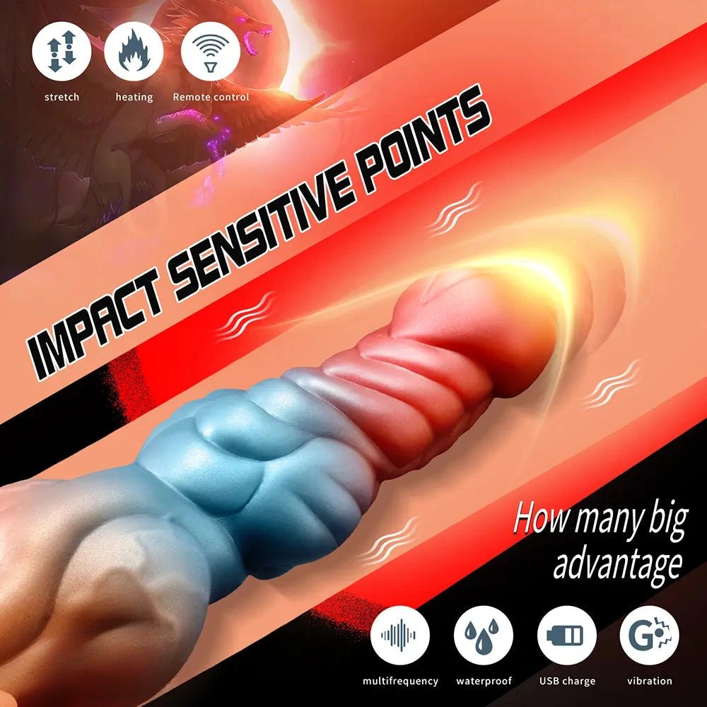 9.84in Ringed Fantasy Monster Dildo - Fantasy Dildo