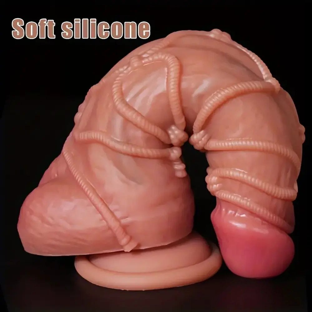 Rope Wrap Fantasy Dildo 3 Sizes - Silicone Bondage Dildo