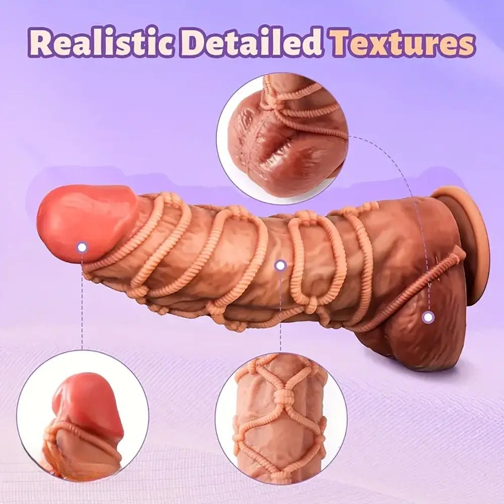 Rope Wrapped Fantasy Dildo - Silicone Fantasy Rope Dildo