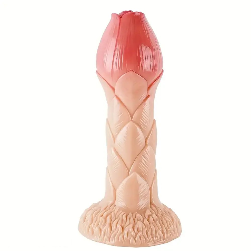 Rose Bud Fantasy Dildo - Textured Petal Shaft Fantasy Dildo