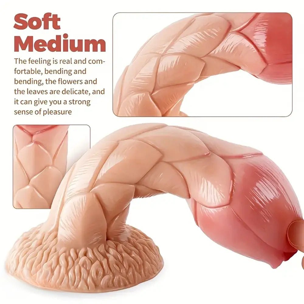 Rose Bud Fantasy Dildo - Textured Petal Shaft Fantasy Dildo