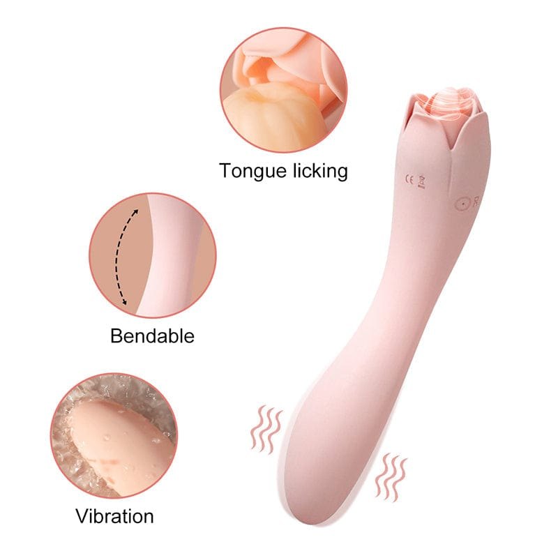 Rose Bud G-Spot Licking Vibrator - Clitoral Suction Vibrator