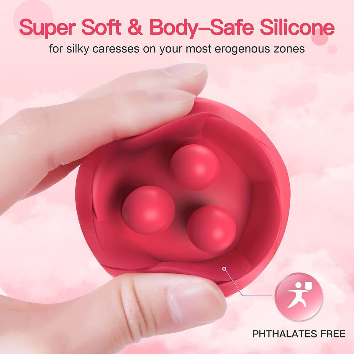 Rose Bud Tongue Kneading Vibrator - Rose Toy Clit Sucker
