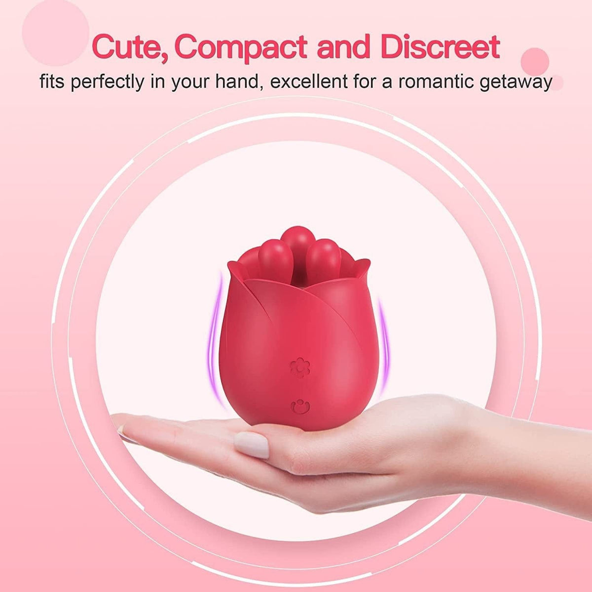 Rose Bud Tongue Kneading Vibrator - Rose Toy Clit Sucker