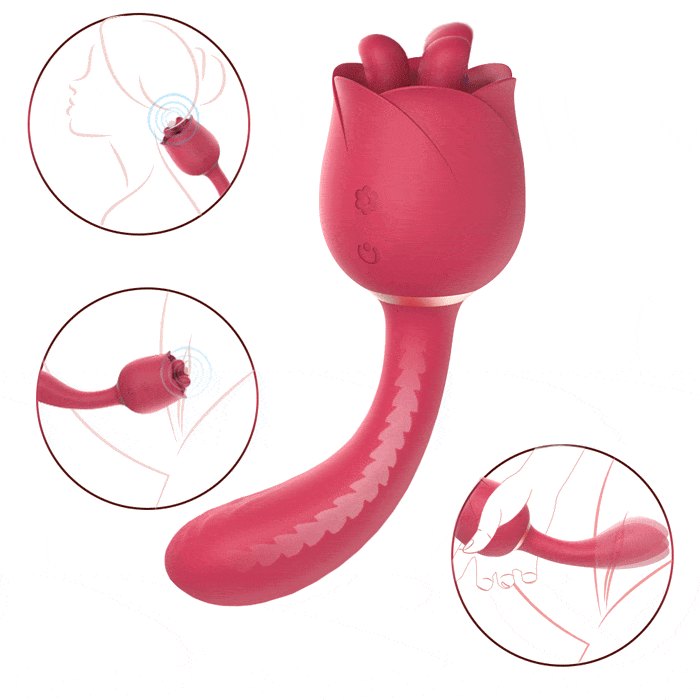 Rose Dual Stim Curved Vibrator - Rose G-Spot Vibrator