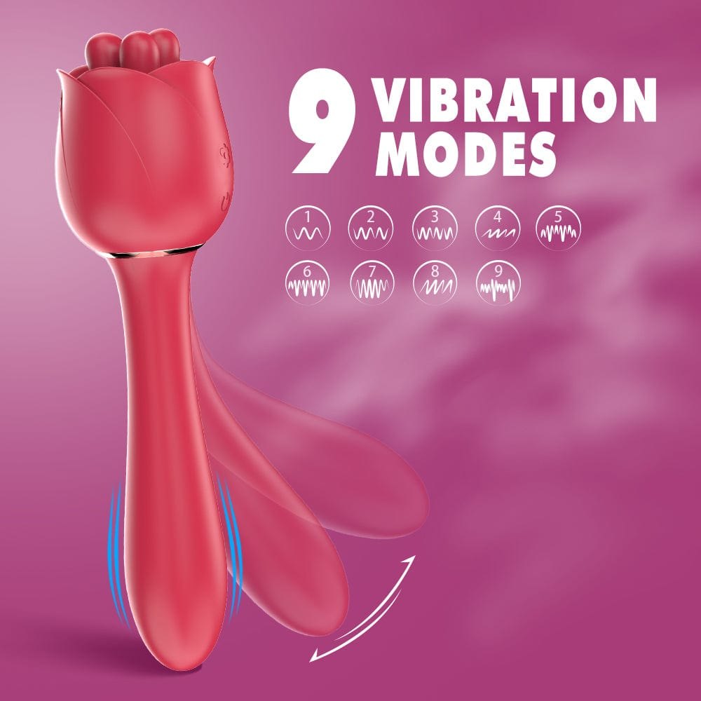 Rose Dual Stim Curved Vibrator - Rose G-Spot Vibrator