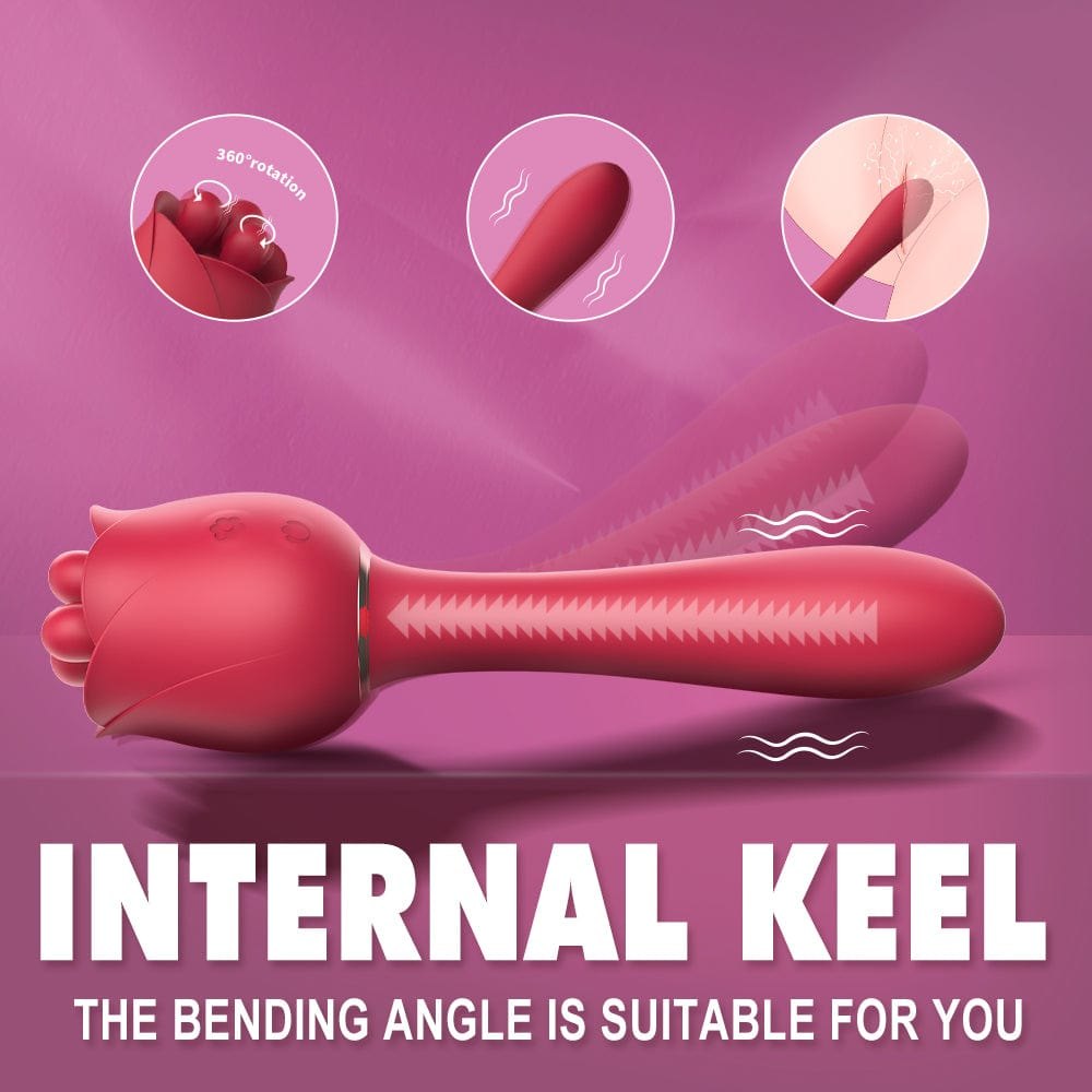 Rose Dual Stim Curved Vibrator - Rose G-Spot Vibrator