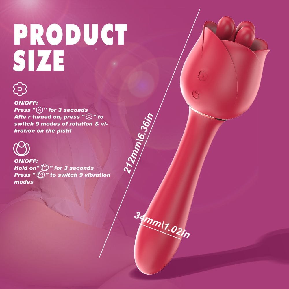 Rose Dual Stim Curved Vibrator - Rose G-Spot Vibrator